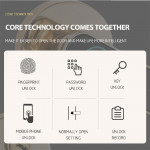 Smart Fingerprint lock YH-L1 Black YOUHE Finger, Password, Key